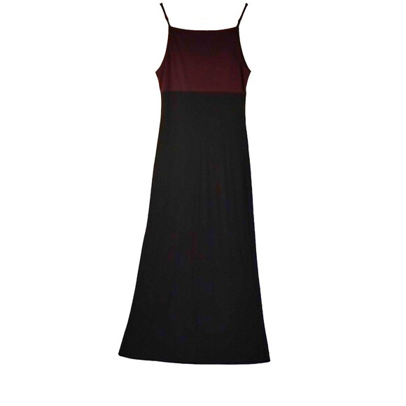 Tailor Dress Women's 8 Black Plum Maxi Stretch Knit Y2K 90s Classic Empire Waist - Picture 2 of 9